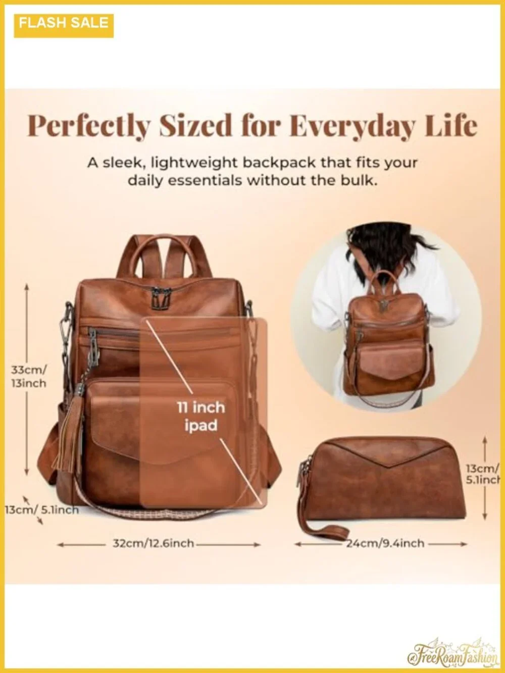 PU Leather Convertible Backpack Purse for Women, 3 Ways to Wear